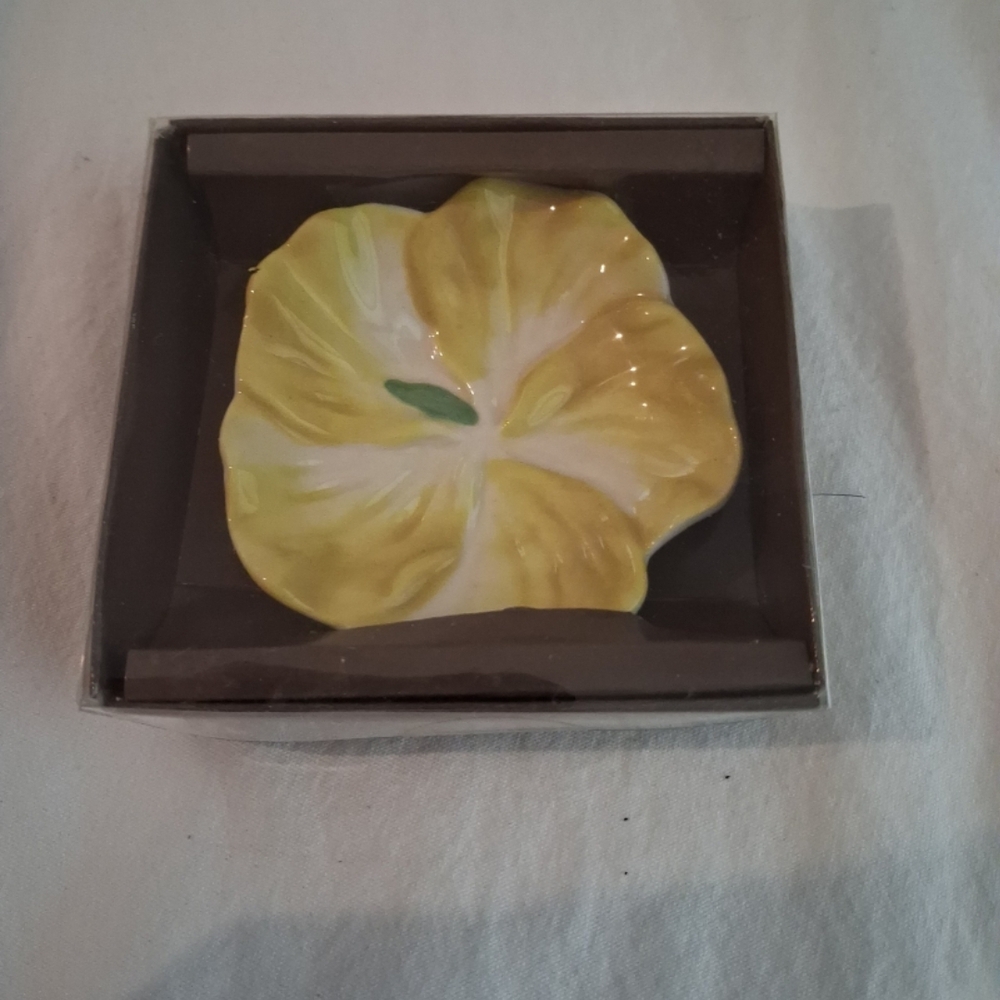 Yellow Ceramic Trinket Dish